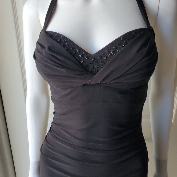Ruby Rox Size Small Black Y2k Mini Halter Dress - Picture 2 of 11
